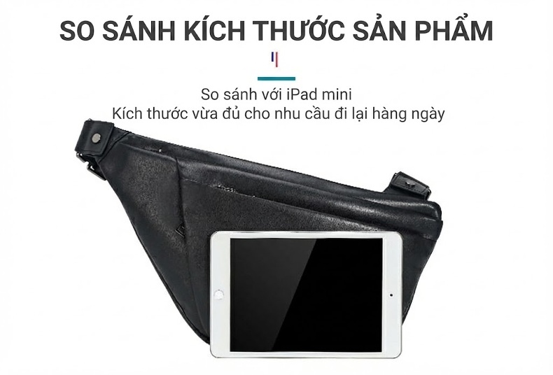 Túi Đeo Chéo Nam Da Thật Đa Năng Đựng iPad Phong Cách Thể Thao Đường Phố chi tiết 4