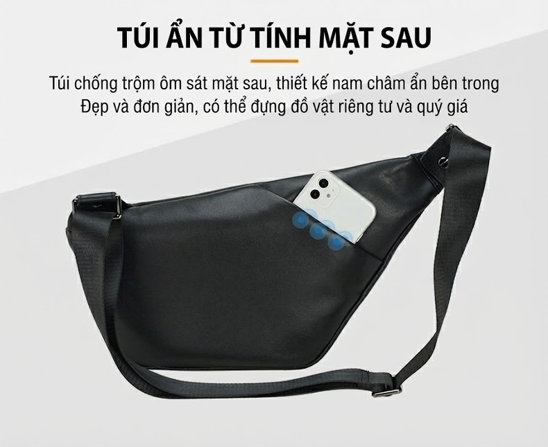 Túi Đeo Chéo Nam Da Thật Đa Năng Đựng iPad Phong Cách Thể Thao Đường Phố chi tiết 9