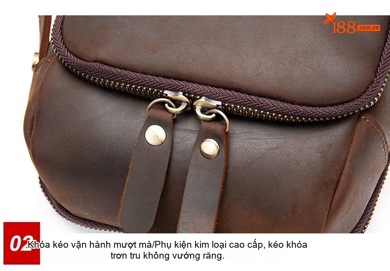 Túi Đeo Chéo Nam Da Thật Đa Năng Phong Cách Thời Trang Màu Nâu chi tiết 14
