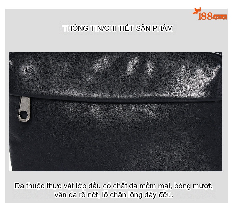 Túi Đeo Chéo Nam Da Thật Đựng Vừa Ipad Kiểu Dáng Vuông Màu Đen chi tiết 25