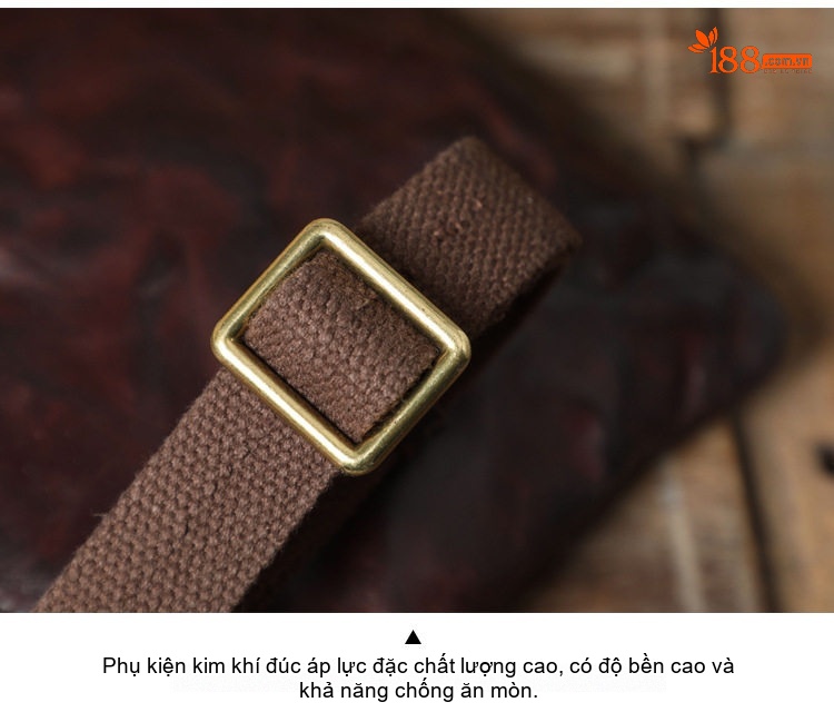 Túi Đeo Chéo Nam Da Thật Mini Nhỏ Gọn Đa Năng Phong Cách Ins Màu Nâu Đen chi tiết 5