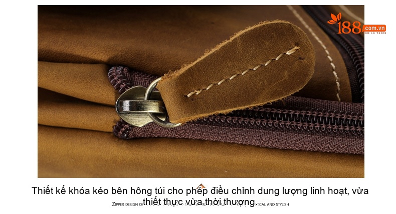 Túi Đeo Chéo Nam Da Thật Phong Cách Âu Mỹ Retro Dung Tích Lớn Màu Vàng Bò chi tiết 12