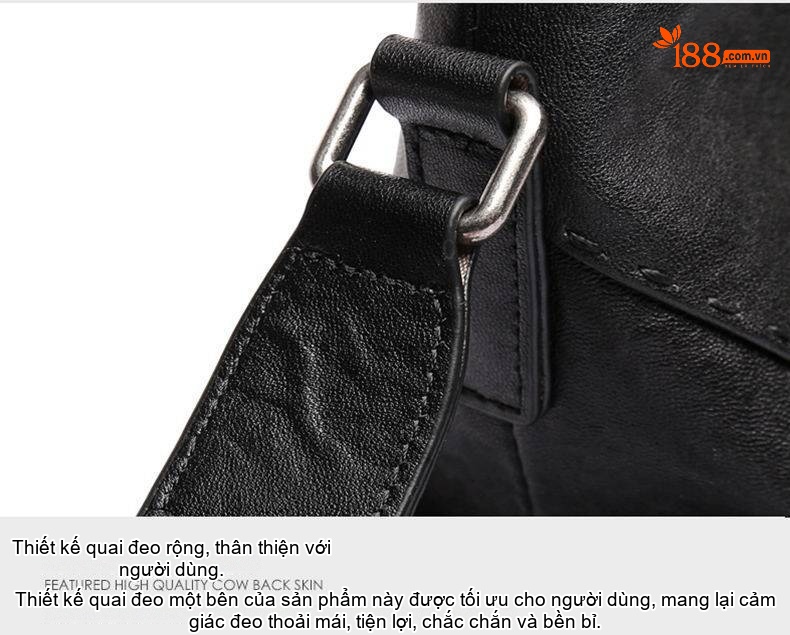 Túi đeo chéo nam da thật sức chứa lớn phong cách thể thao chi tiết 13