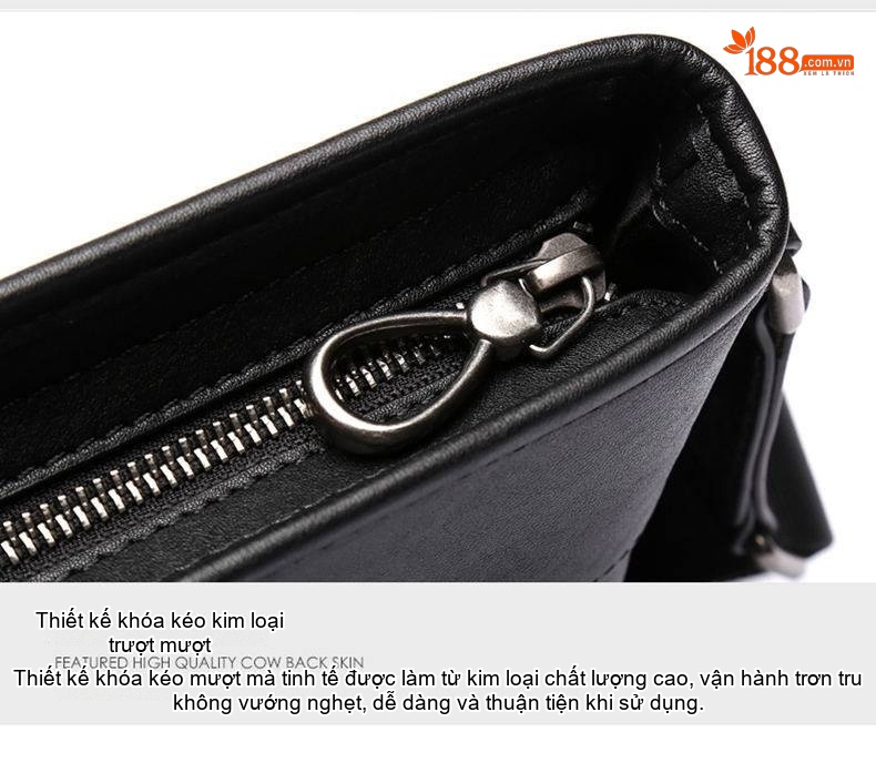 Túi đeo chéo nam da thật sức chứa lớn phong cách thể thao chi tiết 15