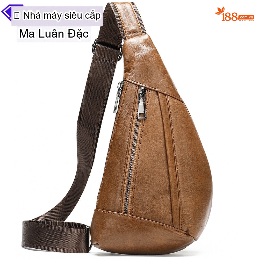 Túi Đeo Chéo Nam Da Thật Thời Trang Màu Nâu, Đen