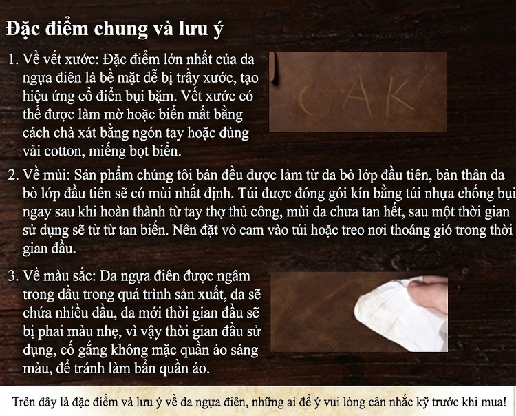 Túi Đeo Chéo Nam Da Thật Thủ Công Da Bò Lớp Đầu Phong Cách Vintage chi tiết 24