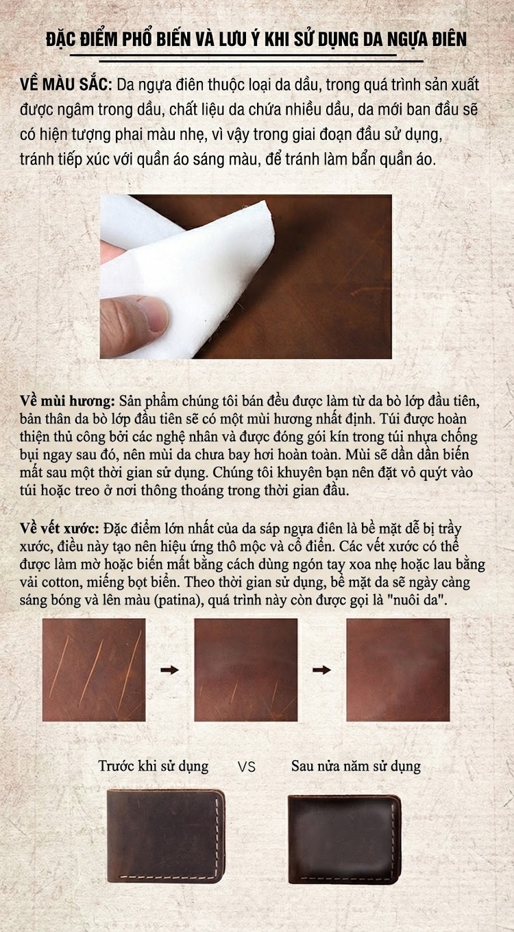 Túi Đeo Chéo Nam Nữ Da Bò Vintage Có Khóa Kéo Tiện Lợi Màu Nâu, Xám chi tiết 34