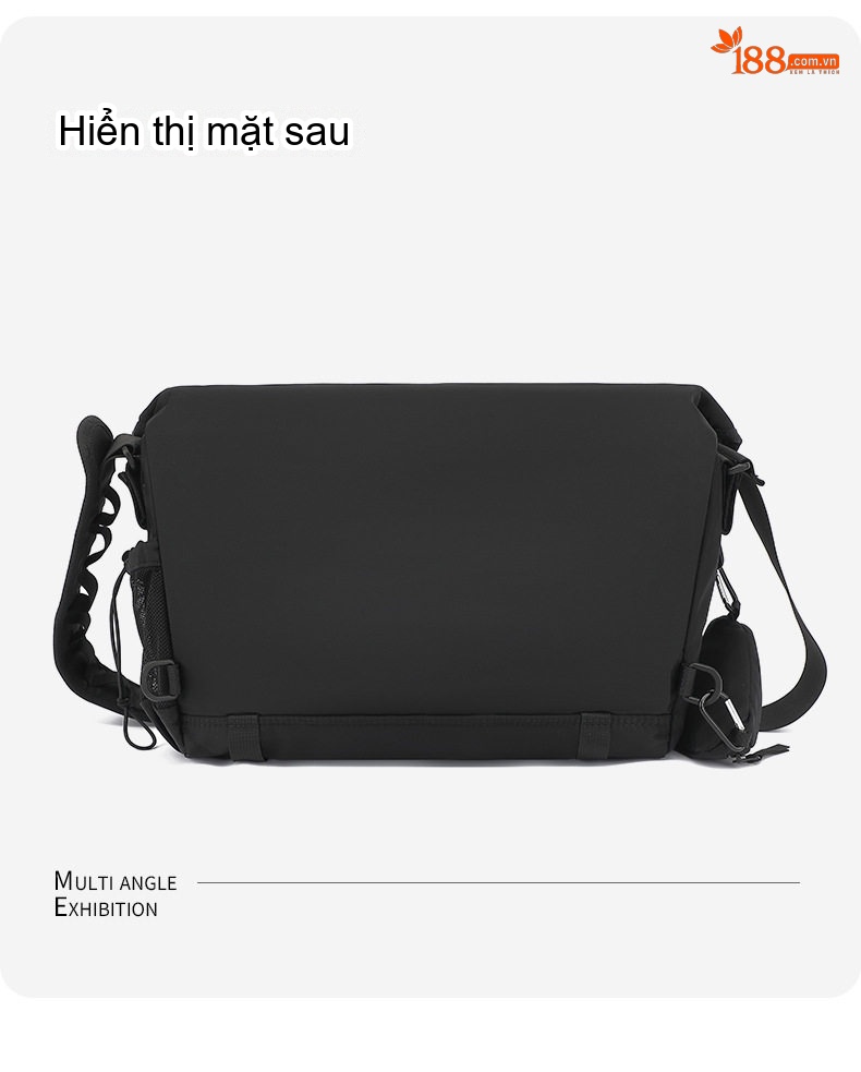 Túi Đeo Chéo Nam/Nữ Đa Năng Chống Thấm Nước Phong Cách Tối Giản Màu Đen chi tiết 25