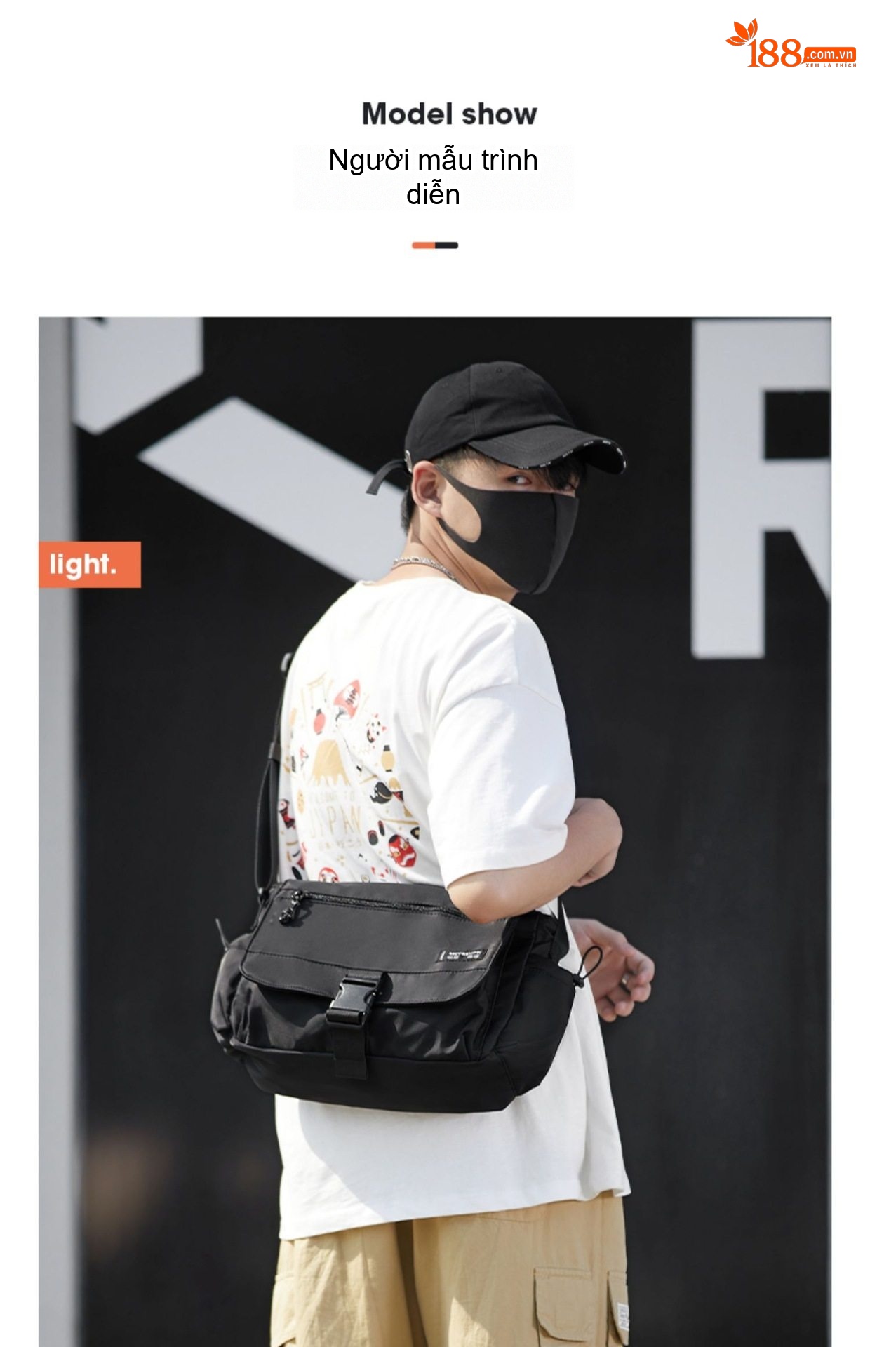 Túi Đeo Chéo Nam Nữ Vải Dù Phong Cách Nhật Bản, Túi Messenger Đựng Laptop, Túi Du Lịch, Túi Tote Đa Năng - Màu Đen chi tiết 4