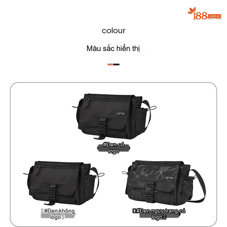 Túi Đeo Chéo Nam Nữ Vải Dù Phong Cách Nhật Bản, Túi Messenger Đựng Laptop, Túi Du Lịch, Túi Tote Đa Năng - Màu Đen chi tiết 9