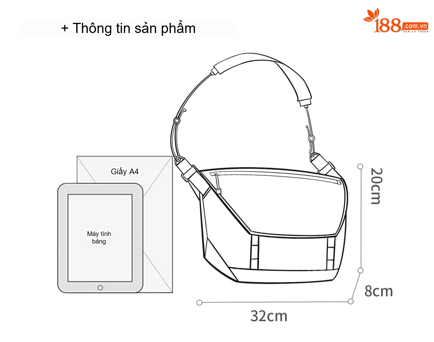 Túi Đeo Chéo Nam OSOCE Vải Chống Thấm Nước Phong Cách Casual Màu Đen, Xám chi tiết 10