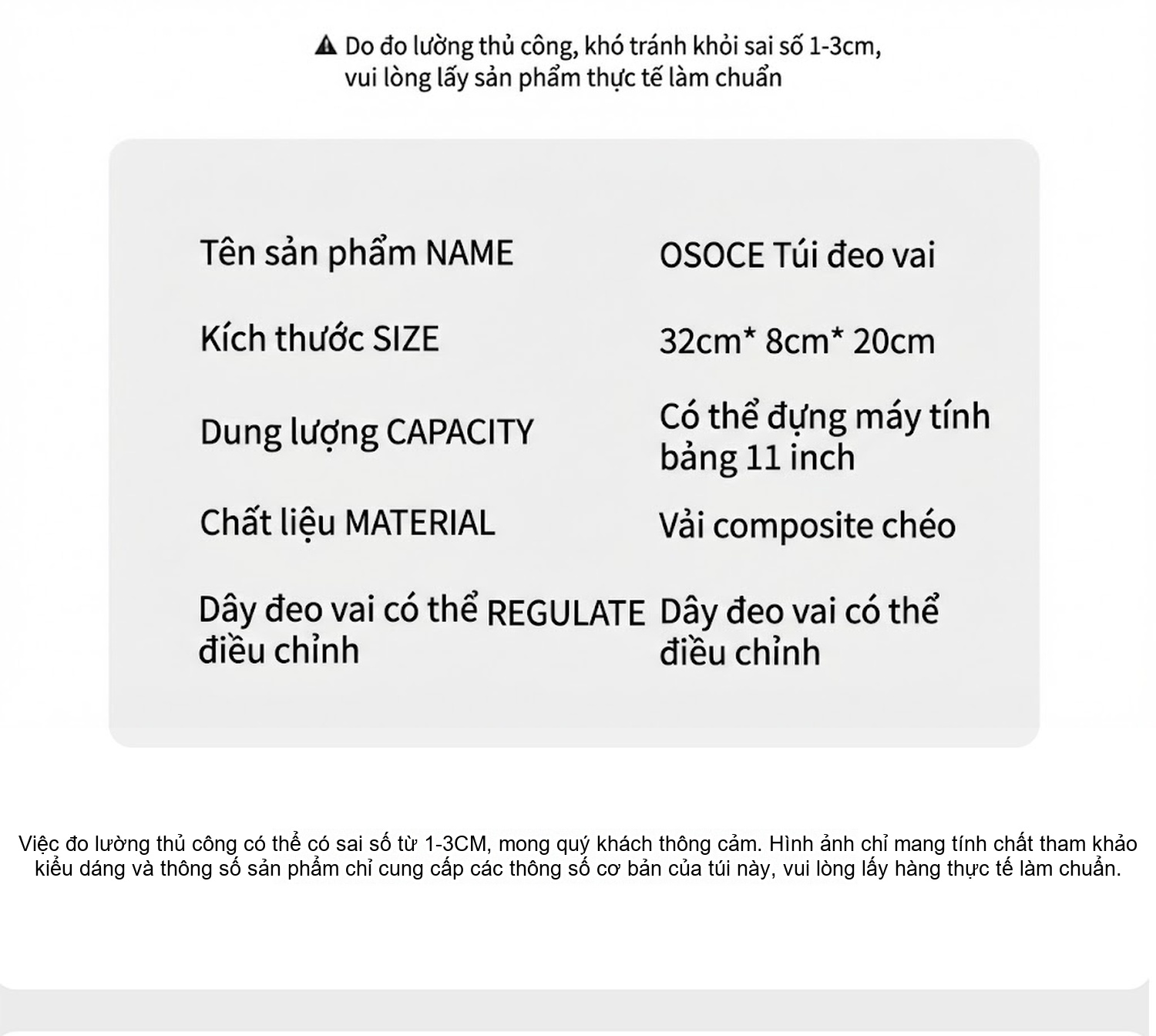 Túi Đeo Chéo Nam OSOCE Vải Chống Thấm Nước Phong Cách Casual Màu Đen, Xám chi tiết 11