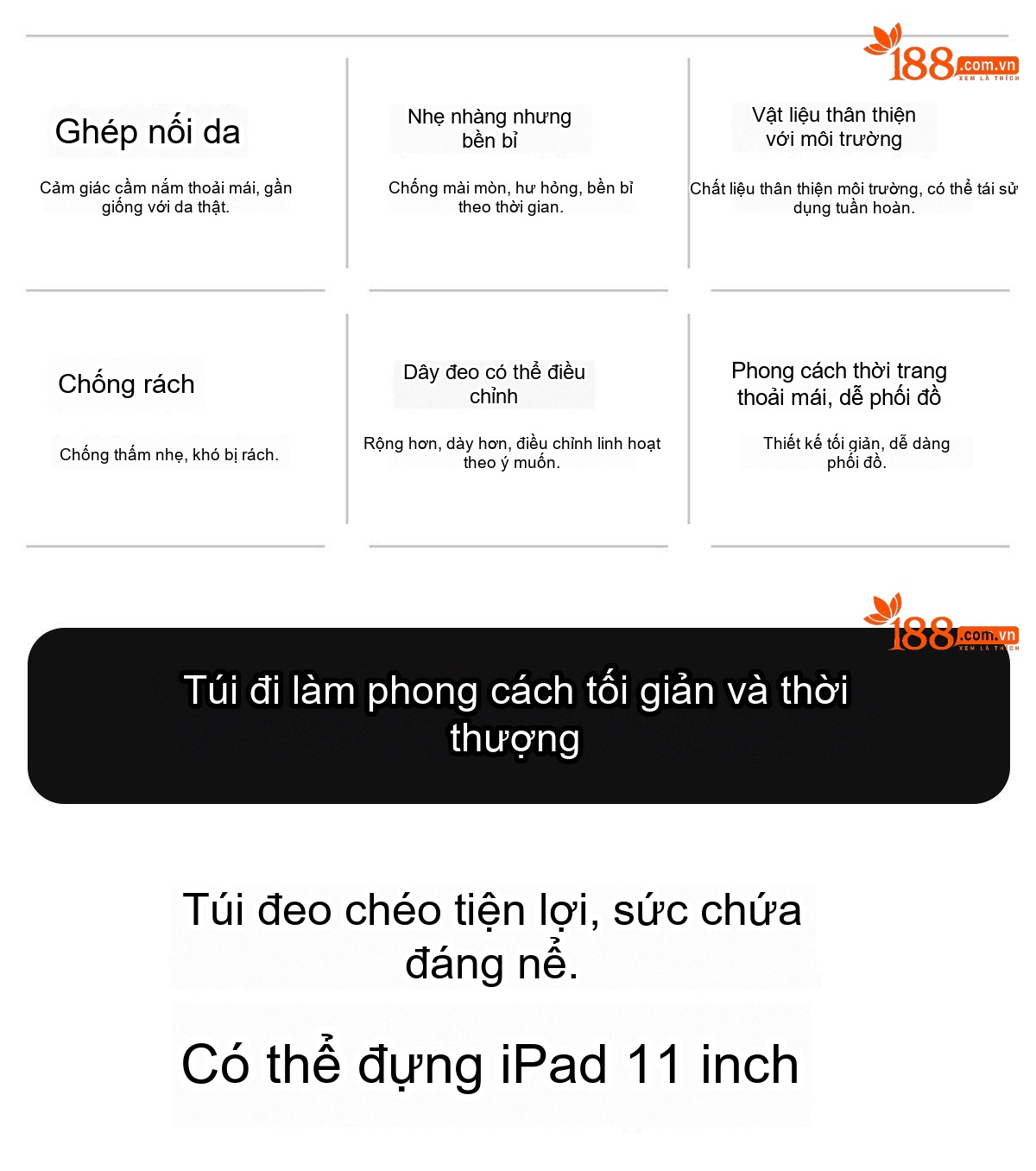 Túi Đeo Chéo Nam OSOCE Vải Giấy Dupont Phong Cách Commuter chi tiết 2