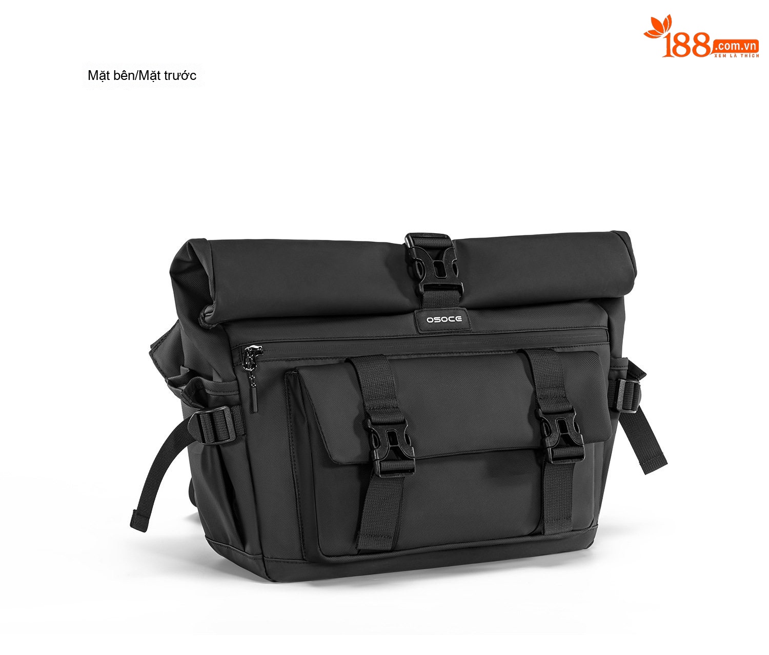 Túi Đeo Chéo Nam OSOCE Vải Oxford Chống Thấm Nước Đựng Laptop Dung Tích Lớn Màu Đen chi tiết 14