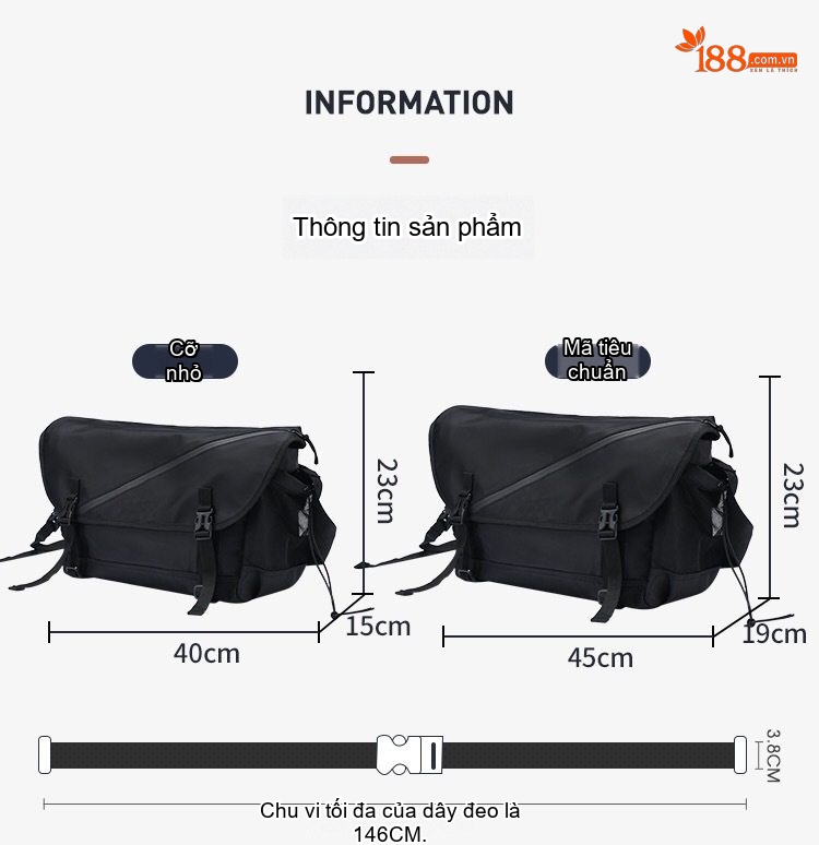 Túi Đeo Chéo Nam Vải Dệt Kiểu Nhật Bản Thời Trang Đường Phố, Túi Đựng Ipad Dung Tích Lớn Màu Đen chi tiết 30