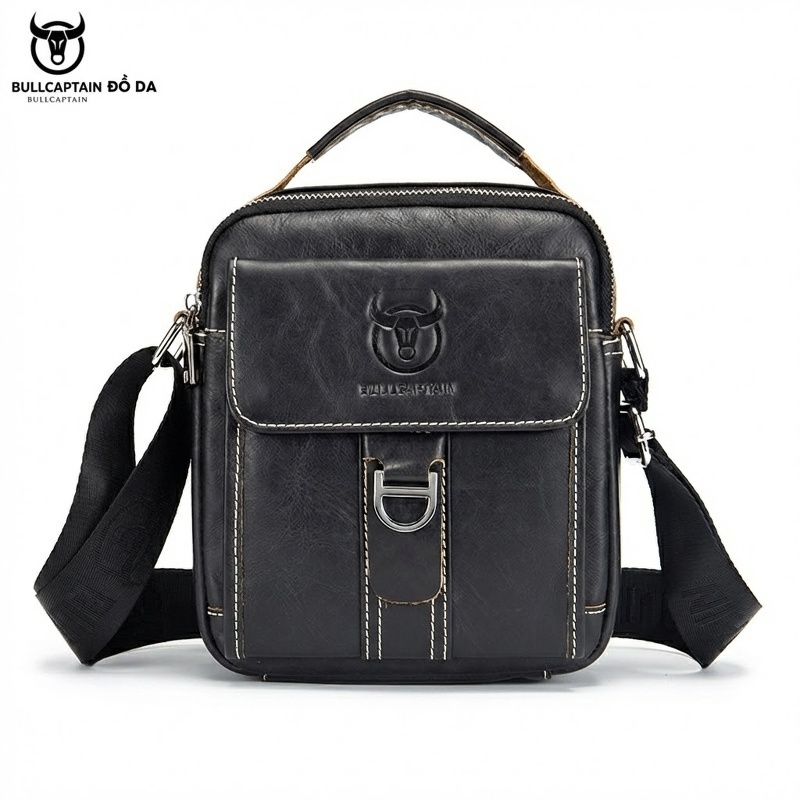Túi Đeo Chéo Ngực Nam Da Bò Dáng Retro chi tiết 8
