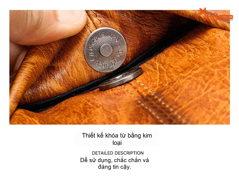 Túi Đeo Chéo Ngực Nam Da Bò Dáng Retro, Túi Đeo Vai Đựng Ipad Màu Nâu chi tiết 13