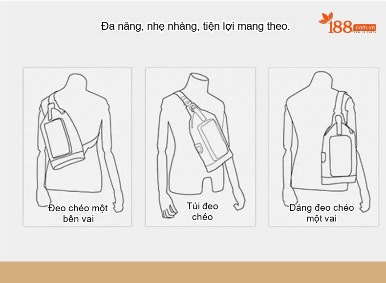 Túi Đeo Chéo Ngực Nam Da Bò Thật Phong Cách Hàn Quốc Màu Đen chi tiết 12