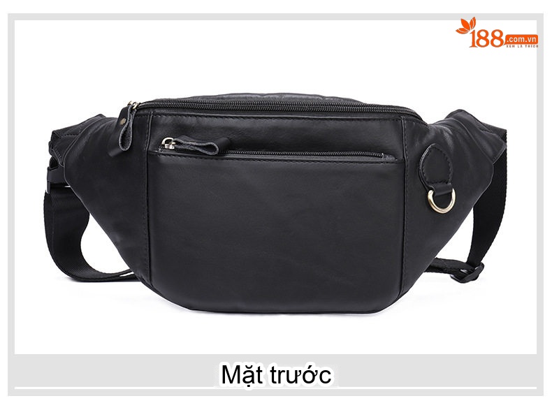 Túi Đeo Chéo Ngực Nam Da Bò Thời Trang Đựng Điện Thoại Màu Đen chi tiết 18
