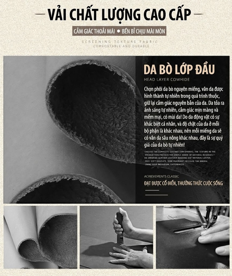 Túi Đeo Chéo Ngực Nam Da Bò Vintage Phong Cách Âu Mỹ Màu Nâu, Xanh Dương chi tiết 3