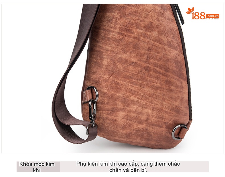 Túi Đeo Chéo Ngực Nam Da Bò Vintage Phong Cách Âu Mỹ Màu Nâu, Xanh Dương chi tiết 21
