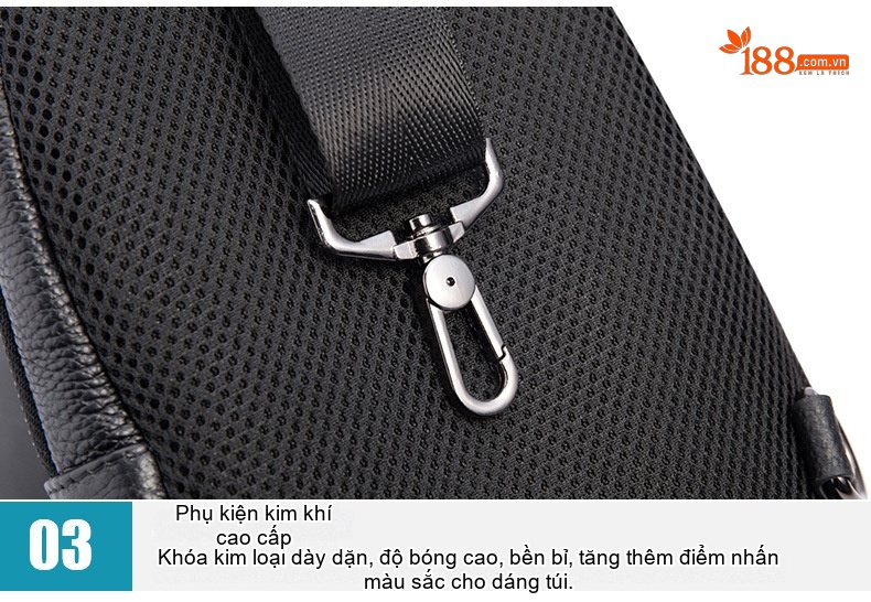 Túi Đeo Chéo Ngực Nam Da Thật Thời Trang Màu Đen, Nâu chi tiết 28