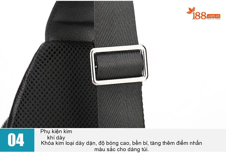 Túi Đeo Chéo Ngực Nam Da Thật Thời Trang Màu Đen, Nâu chi tiết 29