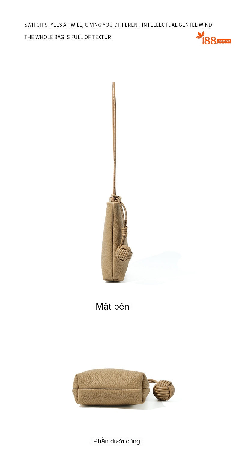 Túi Đeo Chéo Nữ Da Bề Mặt Cao Cấp Đựng Vừa Điện Thoại Màu Đỏ, Vàng, Trắng, Be... chi tiết 23