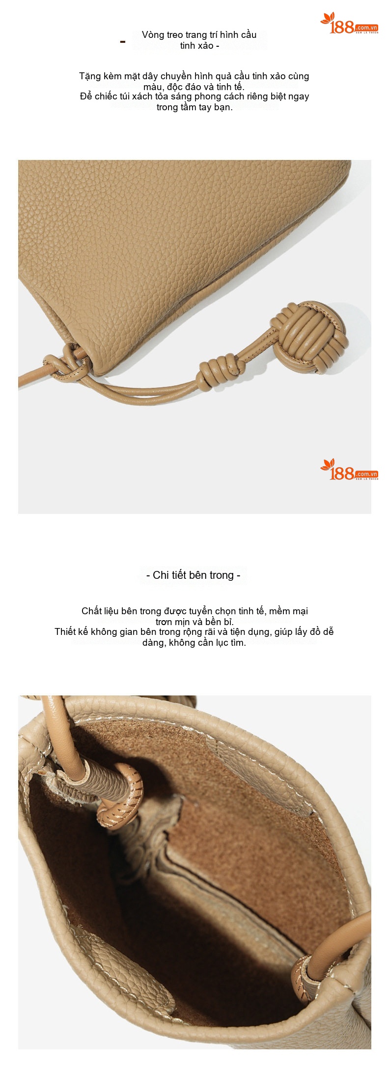 Túi Đeo Chéo Nữ Da Bề Mặt Cao Cấp Đựng Vừa Điện Thoại Màu Đỏ, Vàng, Trắng, Be... chi tiết 20
