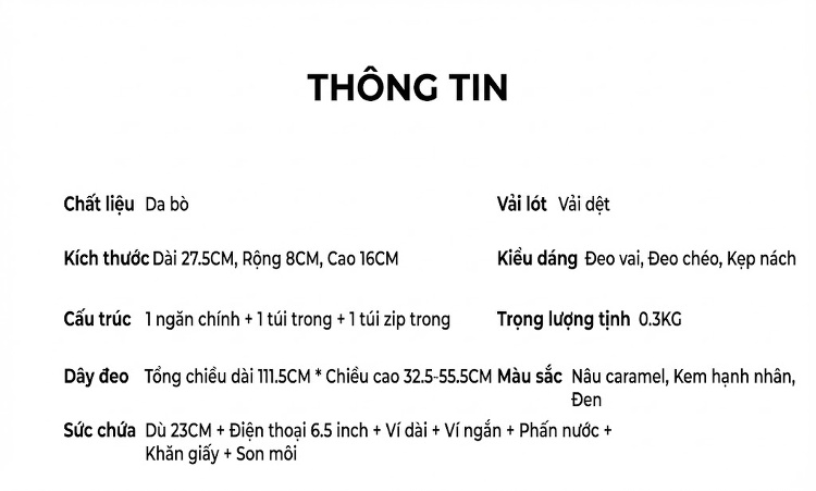 Túi Đeo Chéo Nữ Da Bò Dáng Bánh Bao Phong Cách Âu Mỹ Màu Nâu chi tiết 13