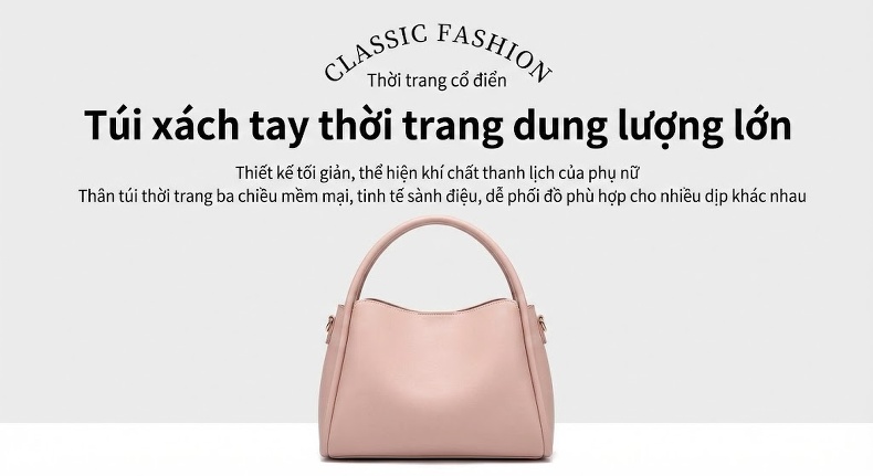 Túi Đeo Chéo Nữ Da Bò Dáng Bánh Bao Thời Trang Màu Tím, Kem, Nâu chi tiết 2