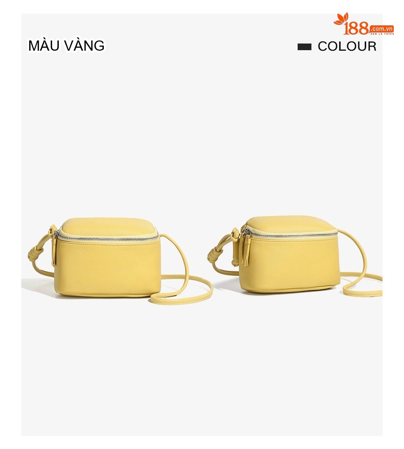Túi Đeo Chéo Nữ Da Bò Dáng Hộp Mini Đeo Vai Phong Cách Hàn Quốc Màu Xám chi tiết 39