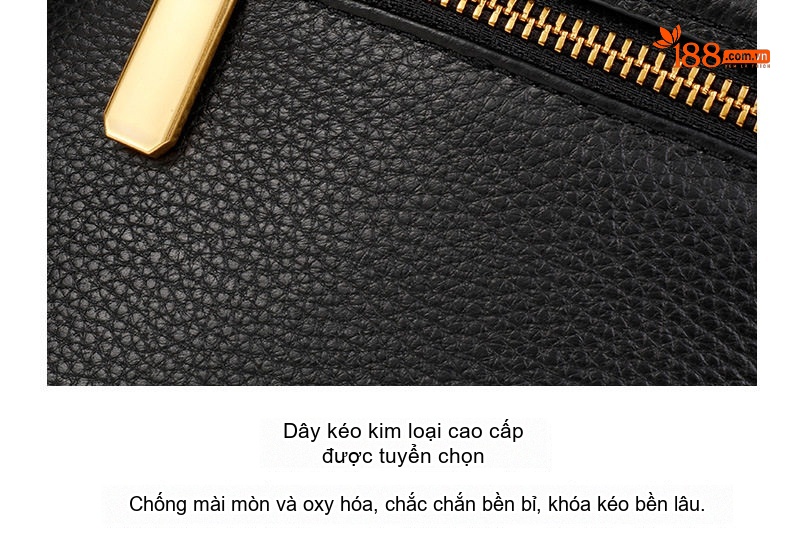 Túi Đeo Chéo Nữ Da Bò Hình Thoi Dây Bản Rộng Màu Đen, Trắng, Xám chi tiết 21