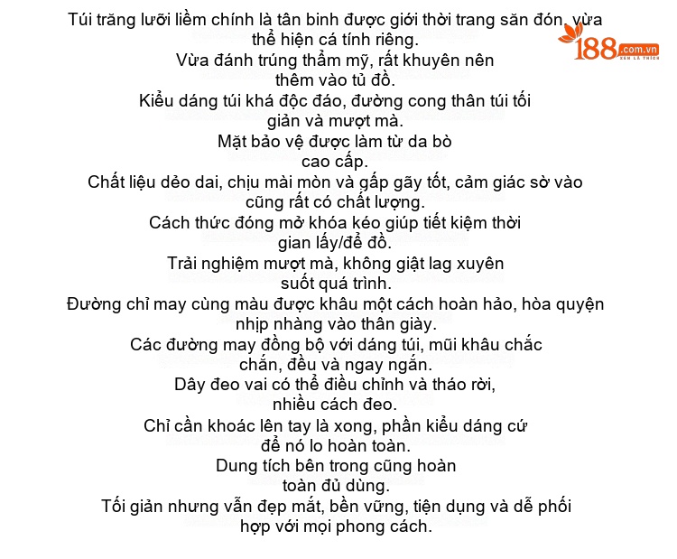 Túi Đeo Chéo Nữ Da Bò Kiểu Bánh Sừng Bò Đeo Vai Màu Đen chi tiết 2