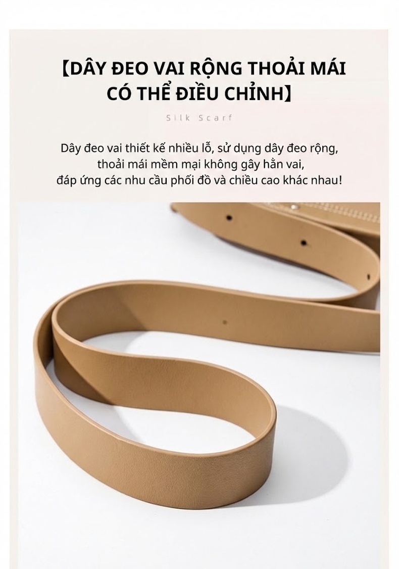 Túi Đeo Chéo Nữ Da Bò Kiểu Dáng Pillow Cao Cấp Màu Nâu chi tiết 5