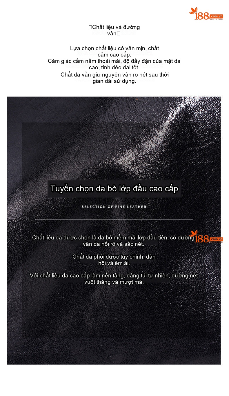 Túi Đeo Chéo Nữ Da Bò Mini Thiết Kế Trống Tròn Cao Cấp Màu Đen chi tiết 8