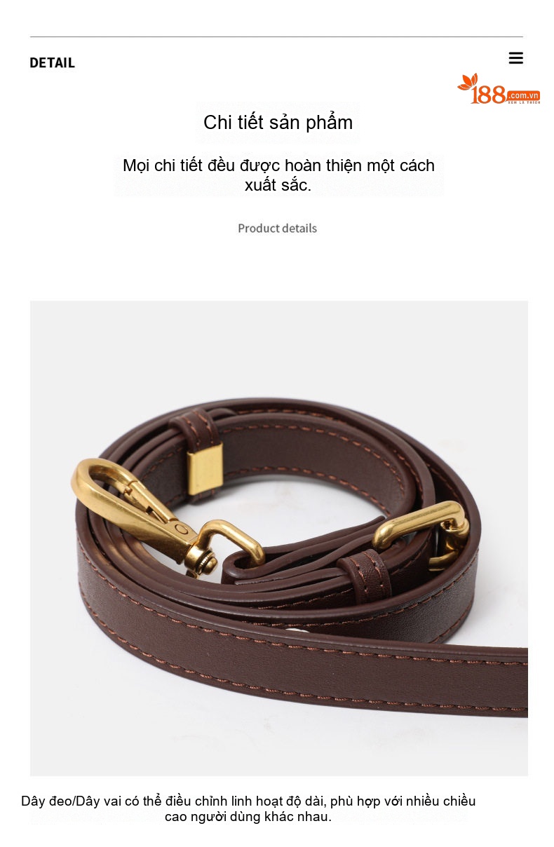 Túi Đeo Chéo Nữ Da Bò Mini Thời Trang Màu Mocha chi tiết 9
