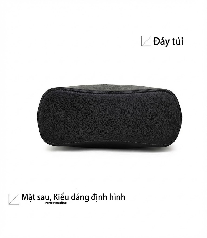 Túi Đeo Chéo Nữ Da Bò Quai Xích Kiểu Dáng Thời Trang Màu Đen, Trắng Kem chi tiết 14