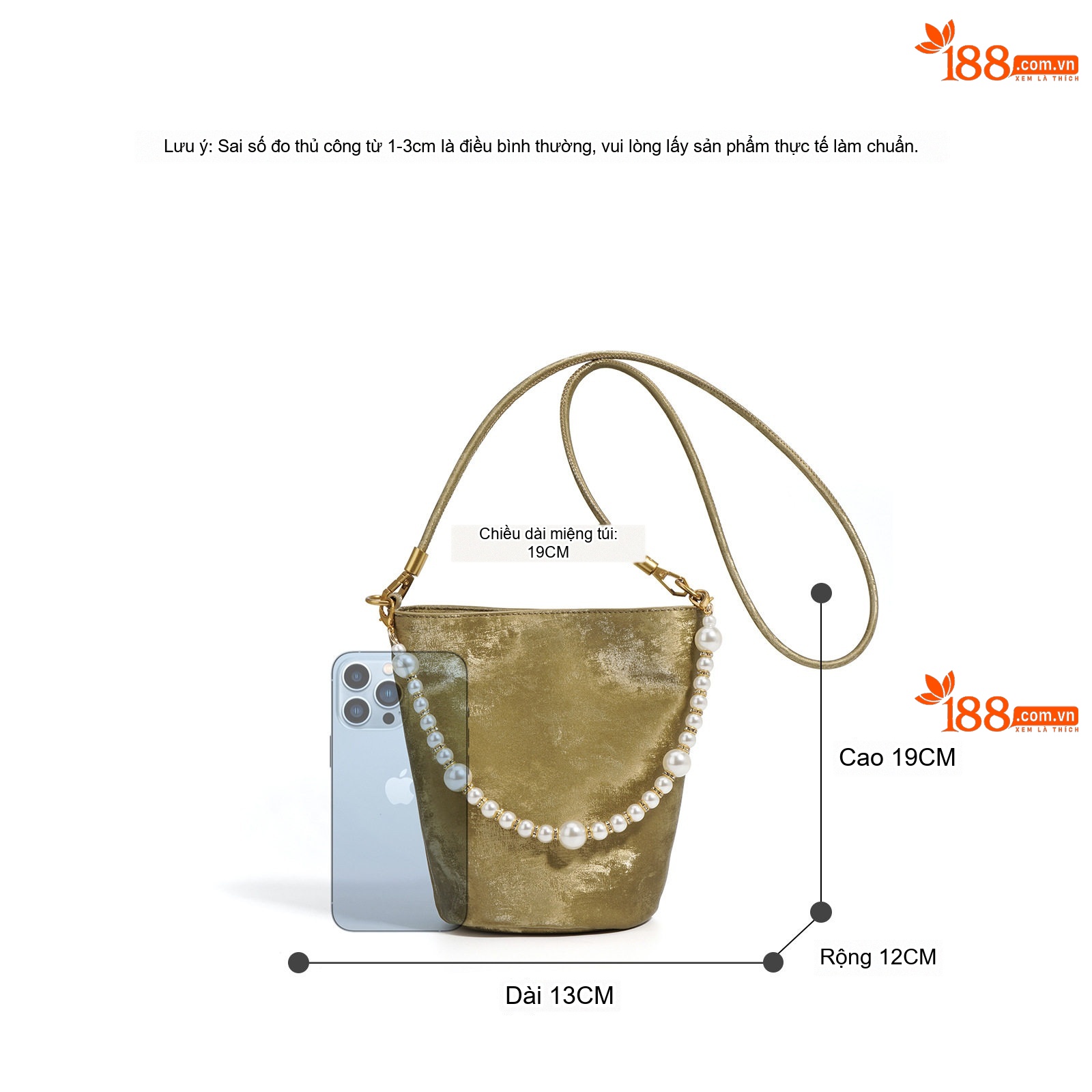 Túi Đeo Chéo Nữ Da Bò Sát Thủ Công Phong Cách Trung Hoa Chiều Dài 13cm Màu Bạc, Xanh Rêu, Hồng