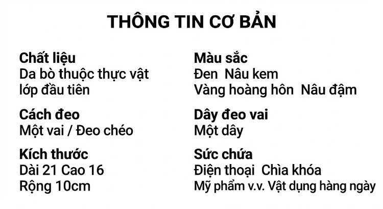Túi Đeo Chéo Nữ Da Bò Thật Kiểu Dáng Retro Nhỏ Gọn Màu Nâu, Đen, Be, Trắng... chi tiết 2