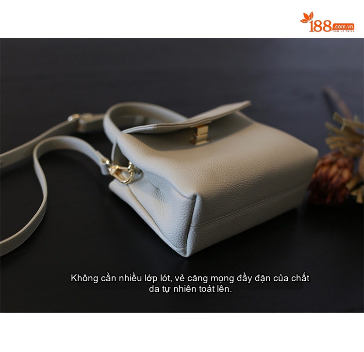 Túi Đeo Chéo Nữ Da Bò Thật Kiểu Retro Mini Đựng Điện Thoại Màu Nâu, Xanh chi tiết 8