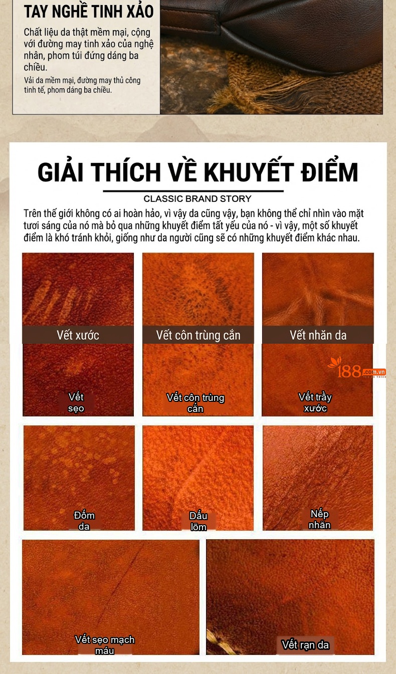Túi Đeo Chéo Nữ Da Bò Thật Phong Cách Retro Âu Mỹ Đơn Giản Màu Nâu chi tiết 14