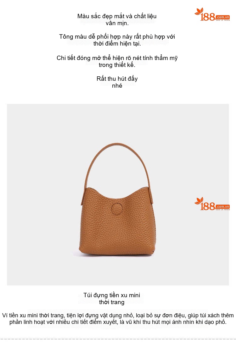Túi Đeo Chéo Nữ Da Bò Thật Sức Chứa Lớn Phong Cách Casual Màu Nâu, Đen chi tiết 15