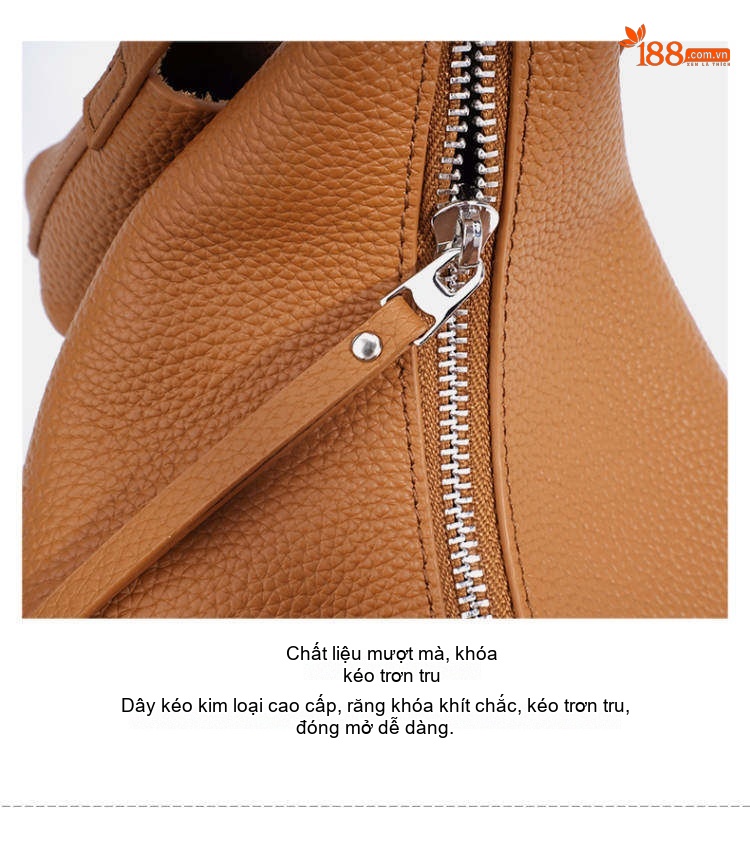 Túi Đeo Chéo Nữ Da Bò Thật Sức Chứa Lớn Phong Cách Casual Màu Nâu, Đen chi tiết 17