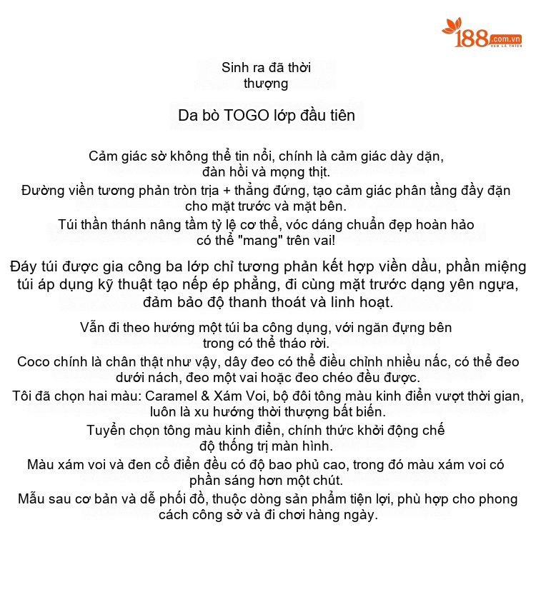 Túi Đeo Chéo Nữ Da Bò Thiết Kế Mã Yên Phong Cách Nhẹ Nhàng Màu Caramel, Xám Voi, Trắng Milkshake, Xanh Chàm... chi tiết 2