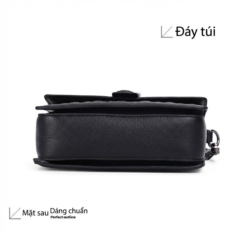 Túi Đeo Chéo Nữ Da Bò Thời Trang Cao Cấp Màu Đen chi tiết 16