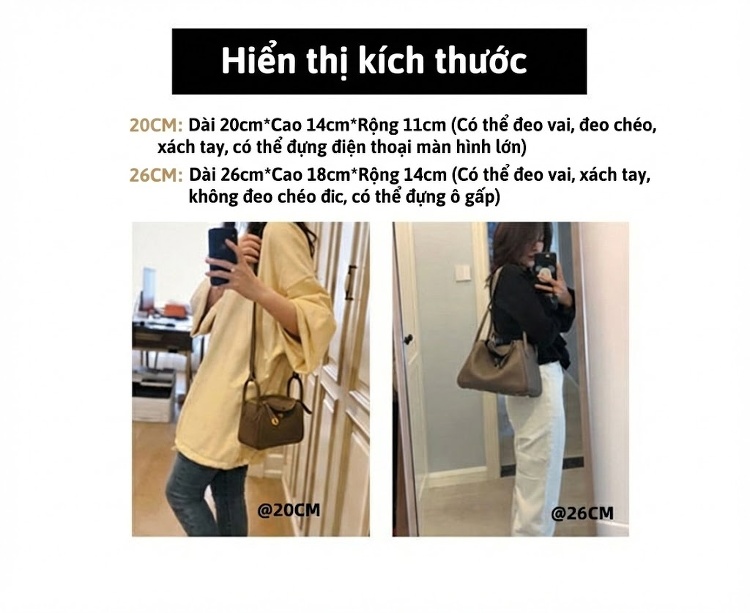 Túi Đeo Chéo Nữ Da Bò Togo Dáng Túi Bác Sĩ Màu Nâu, Đen chi tiết 6