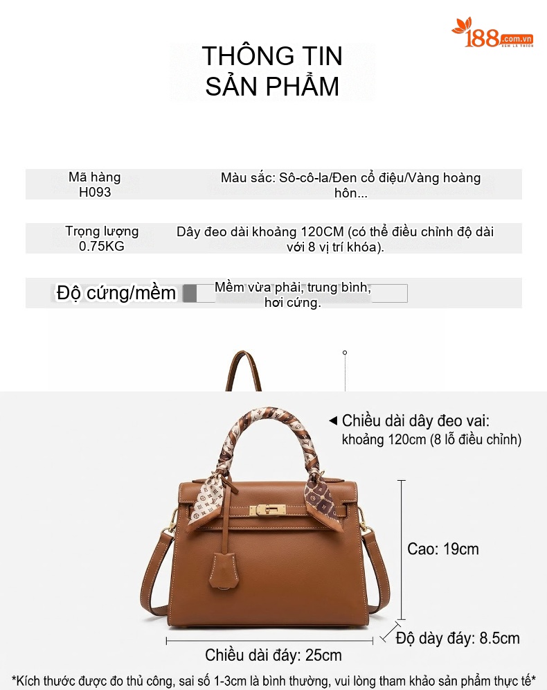 Túi Đeo Chéo Nữ Da Bóng Cao Cấp Túi Hộp Công Sở Túi Đeo Vai Nữ Màu Nâu chi tiết 2