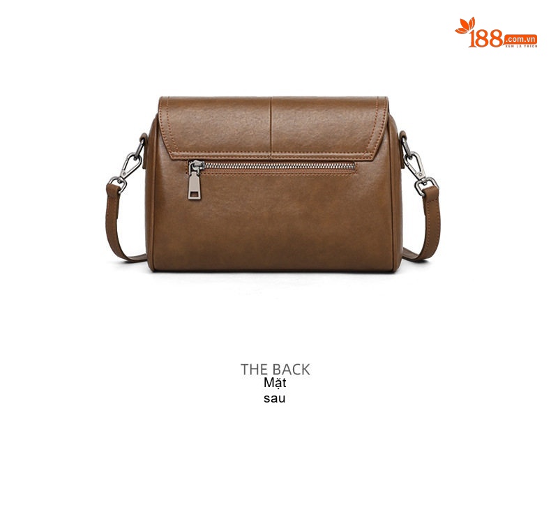 Túi Đeo Chéo Nữ Da Bóng Dáng Gối Ôm Phong Cách Vintage Màu Nâu chi tiết 15