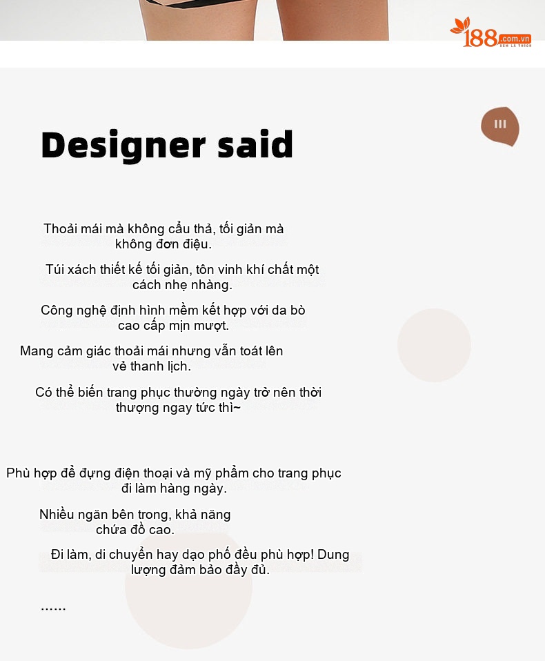 Túi Đeo Chéo Nữ Da Bóng Dáng Gối Ôm Phong Cách Vintage Màu Nâu chi tiết 2